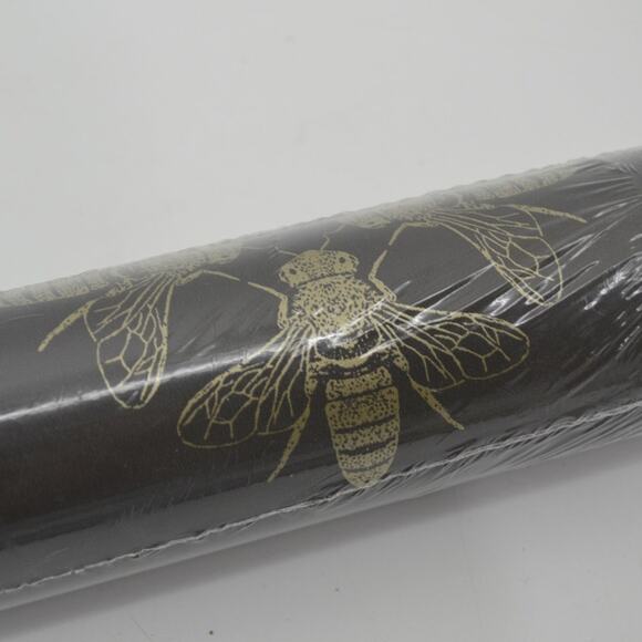 York Wall Honey Bee Gray Wall Paper ON1642 Gold Black 1 Roll - Picture 12 of 14